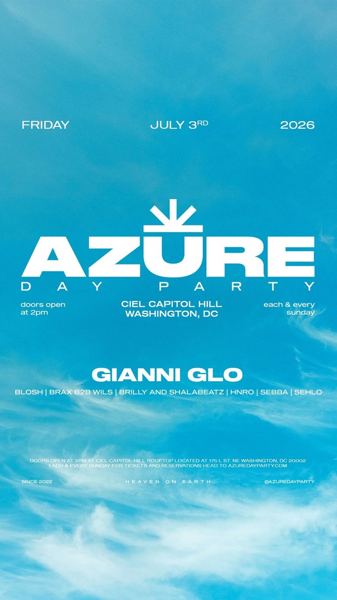 Flyer: Azure Day Party at Ciel Capitol Hill, Jul 3 2026